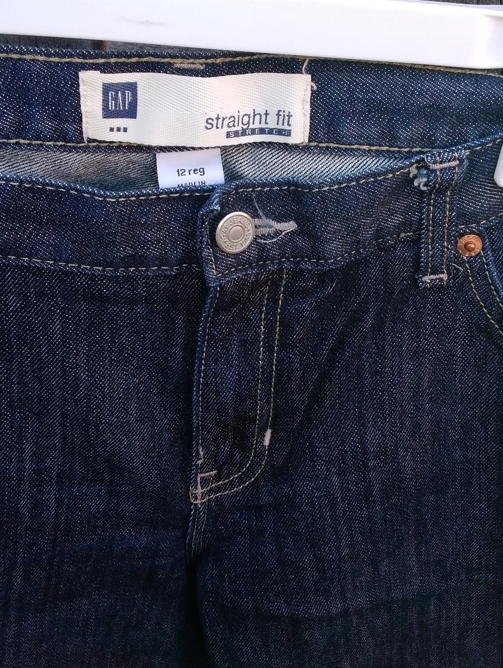 GAP denim Jean Straight Fit Stretch Womens 12 Regular 5 Pocket Pant - Picture 3 of 7